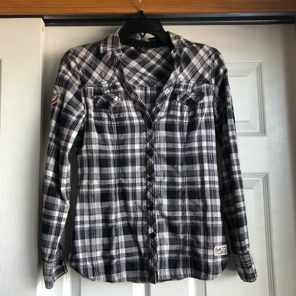 Black and Gray Guess Flannel Size Small